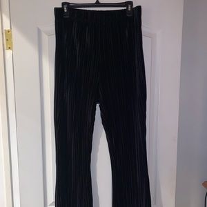 Wild Fable Black Wide Leg Velvet Pants